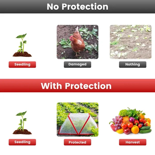 4Pack 31.50×12.99×13.39in Garden Row Accelerator Plants Covers Plant Net Cage Guard Greenhouse Covers Protect Seedling Fruit Vegetable Rows From Frost Animals - Imagen 3