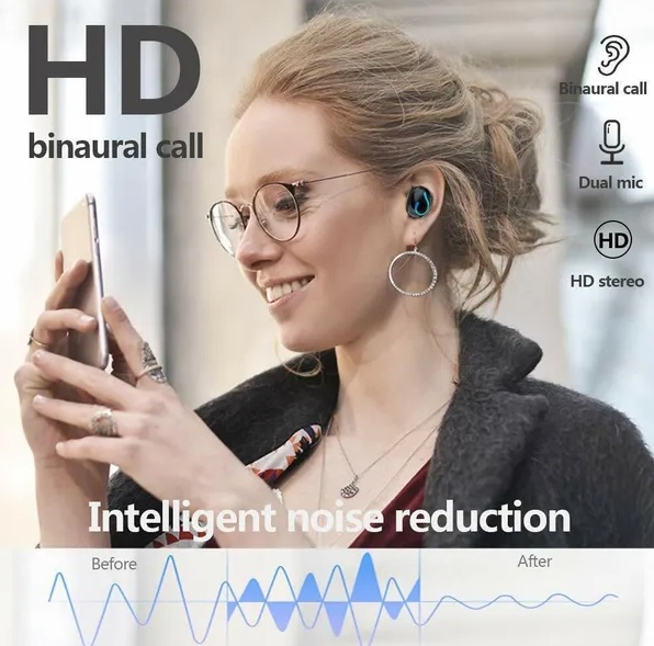 Bluetooth 5.1 Headset TWS Wireless Earphones Mini Earbuds Stereo Headphones IPX7 - Imagen 5