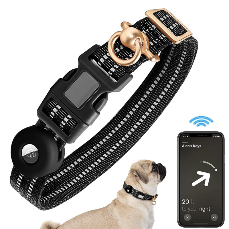 Pet Supplies Fit Silicone Case Anti-lost Dog Collar - Black, L
