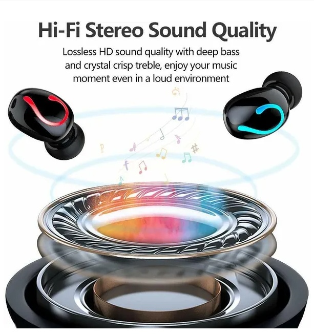 Bluetooth 5.1 Headset TWS Wireless Earphones Mini Earbuds Stereo Headphones IPX7 - Imagen 3