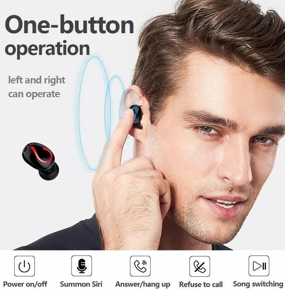Bluetooth 5.1 Headset TWS Wireless Earphones Mini Earbuds Stereo Headphones IPX7 - Imagen 2
