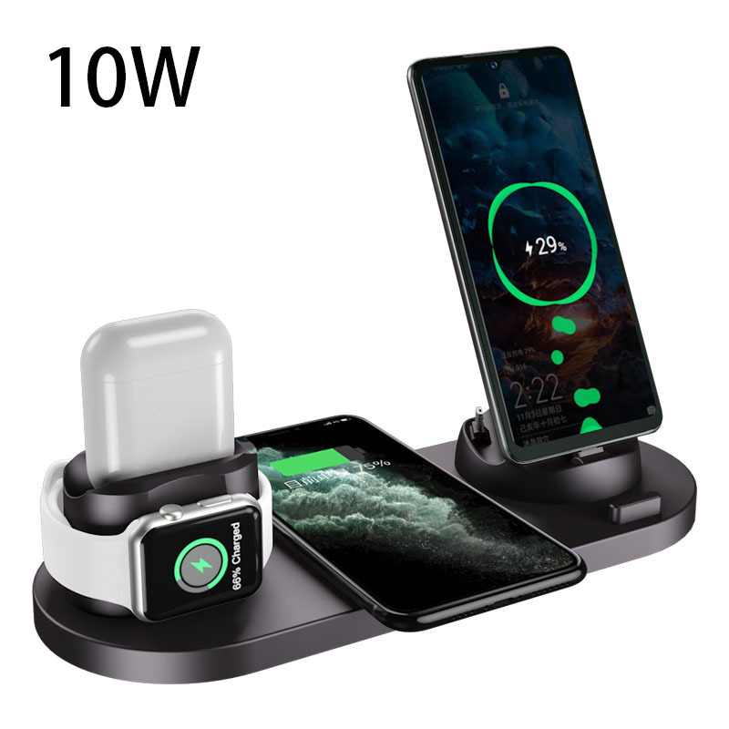 Wireless Charger For IPhone Fast Charger For Phone Fast Charging Pad For Phone Watch 6 In 1 Charging Dock Station - Imagen 2