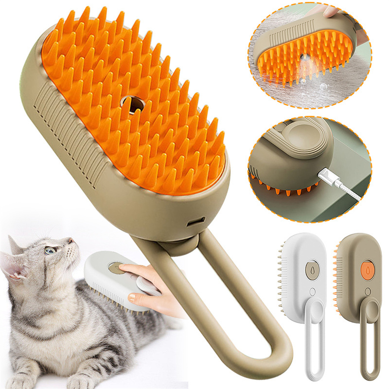 Cat Steam Brush Steamy Dog Brush 3 In 1 Electric Spray Cat Hair Brushes For Massage Pet Grooming Comb Hair Removal Combs Pet Products - Imagen 5