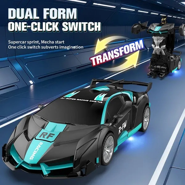Transforming Car Robot, One-Button Deformation R Or C Toy Car, 1-18 Scale 360' Rotating Drifting, Toys Suitable For Kids Over 3 Years Old, Educational Toys, Children's Day Gift, Birthday