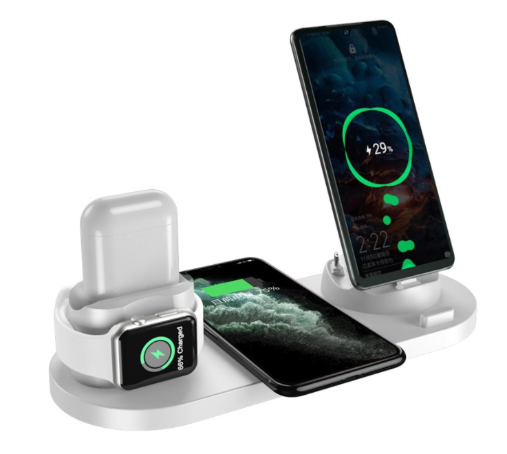 Wireless Charger For IPhone Fast Charger For Phone Fast Charging Pad For Phone Watch 6 In 1 Charging Dock Station - Imagen 10