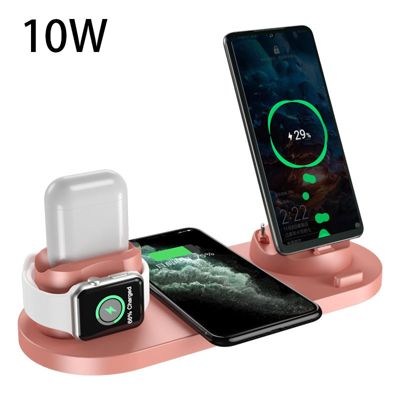 Wireless Charger For IPhone Fast Charger For Phone Fast Charging Pad For Phone Watch 6 In 1 Charging Dock Station - Imagen 9