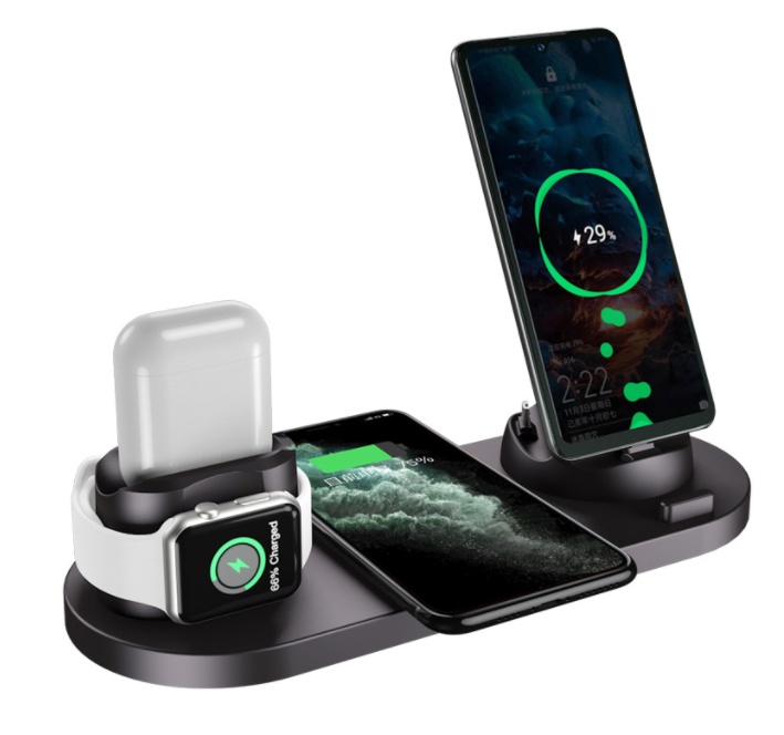 Wireless Charger For IPhone Fast Charger For Phone Fast Charging Pad For Phone Watch 6 In 1 Charging Dock Station - Imagen 5