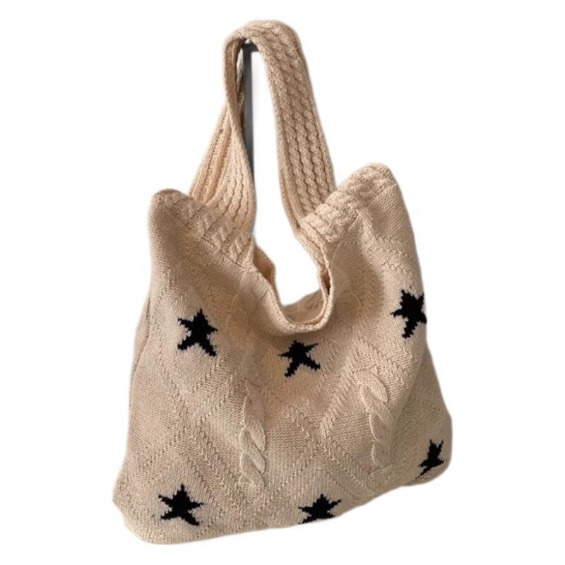 Bolso de punto versátil de un solo hombro para mujer
