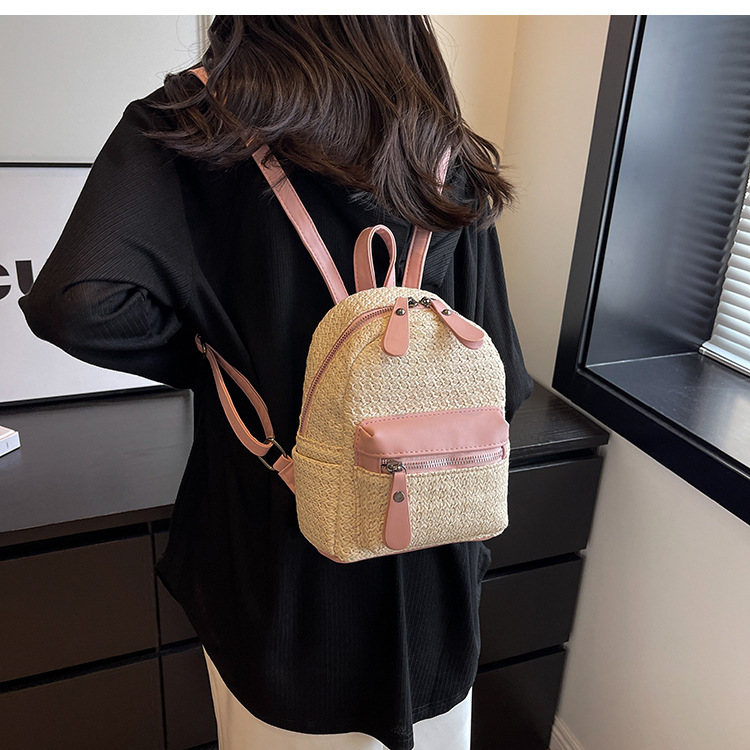Mochila de paja con diseño especial para mujer - Imagen 3