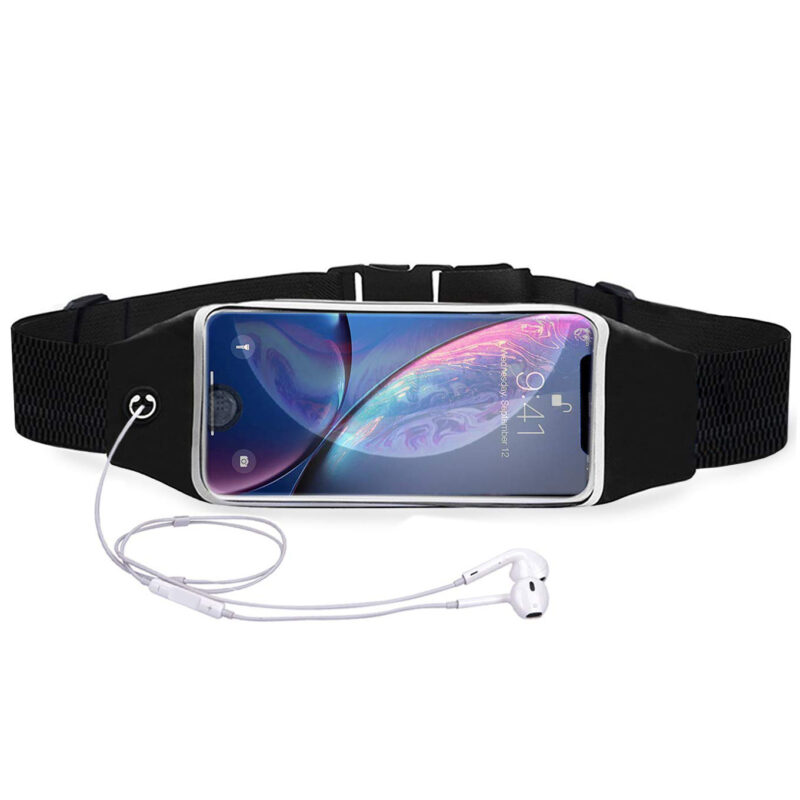 Bolsa de cintura transparente deportiva.