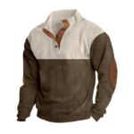 Sudadera informal de manga larga con cuello alto estilo holgado.