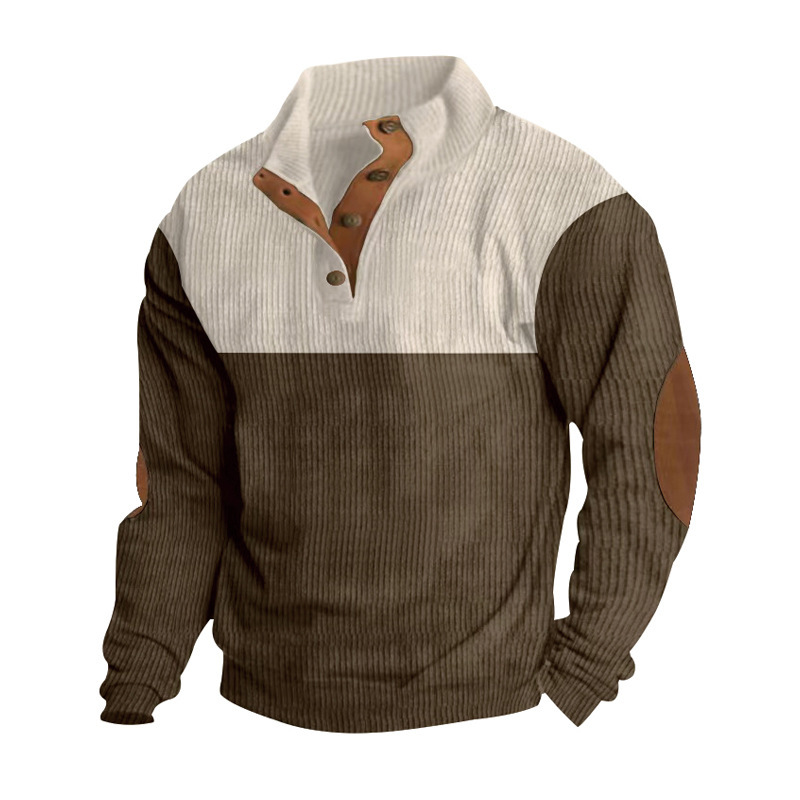 Sudadera informal de manga larga con cuello alto estilo holgado.