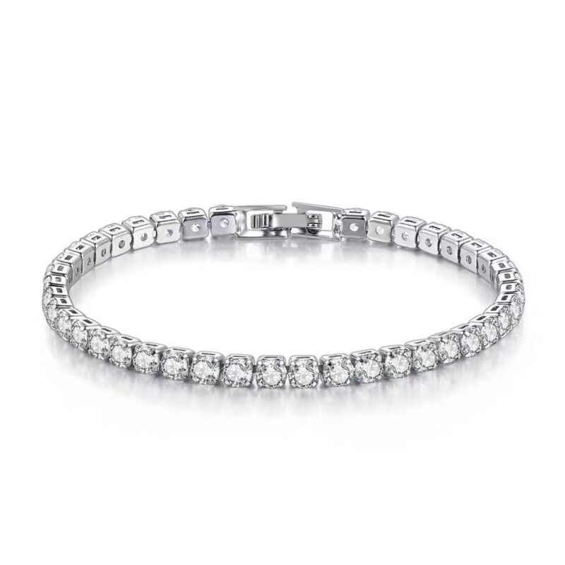 Pulsera de circonita diamantes de plata