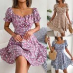 Mini vestido de mujer con Estampado de flores