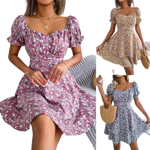 Mini vestido de mujer con Estampado de flores