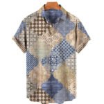 Camisa de hombre con estampado geométrico.