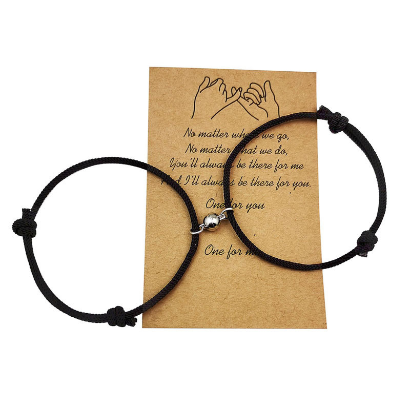 pulseras de pareja magnéticas de cuerda milanesa.