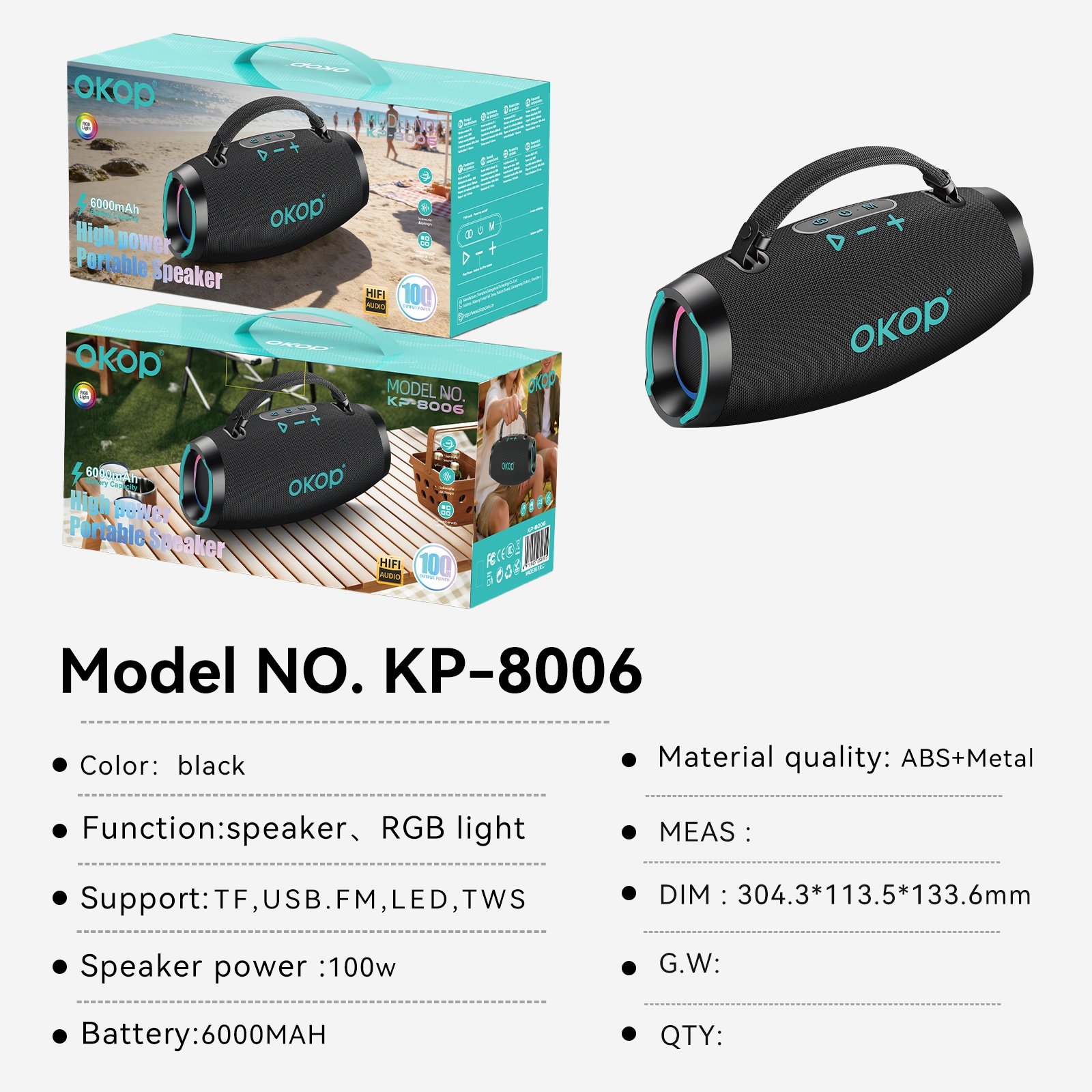 Subwoofer de audio KP-8006 - Imagen 6