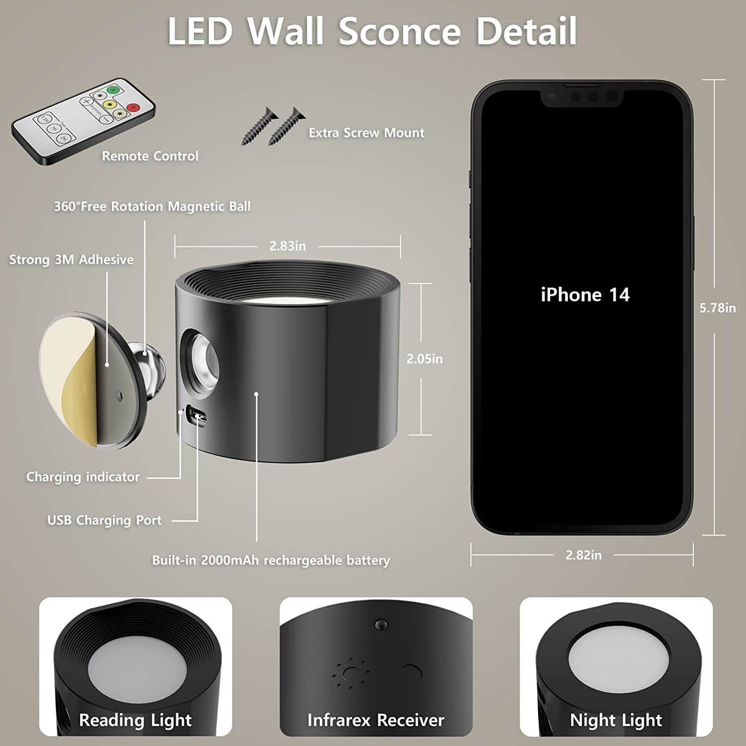 Lámpara de pared táctil - Imagen 2