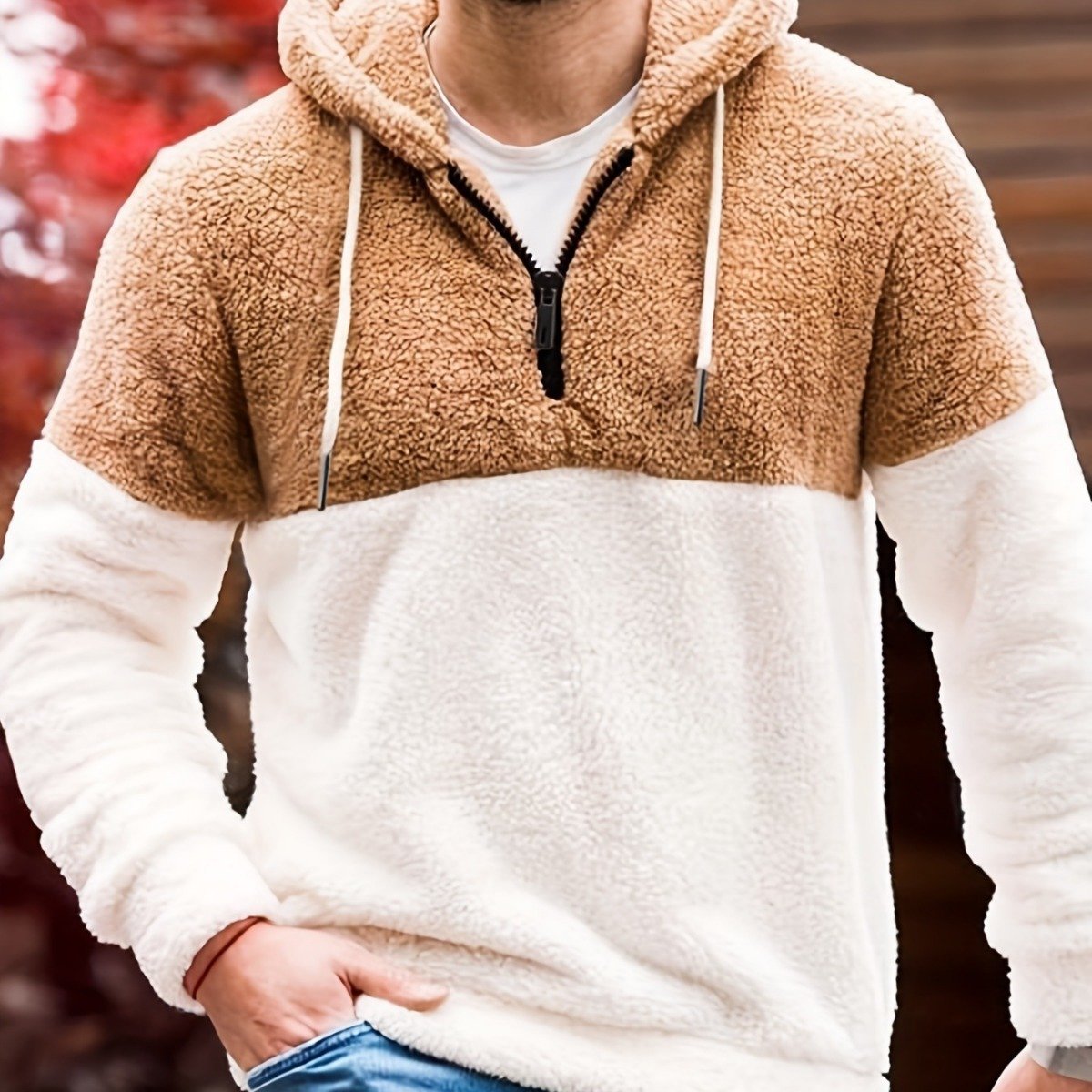 Cremallera con capucha jersey de hombre - Imagen 5