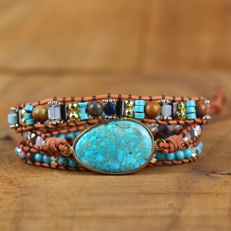 Pulsera turquesa imperial azul - Imagen 2