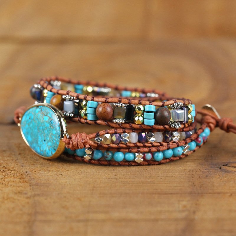 Pulsera turquesa imperial azul - Imagen 3