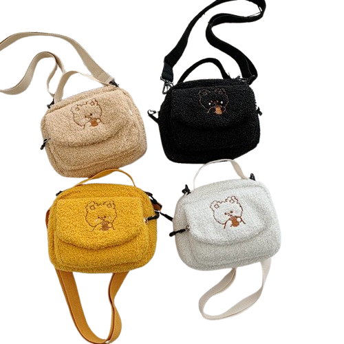 Mini bolso de hombro de felpa